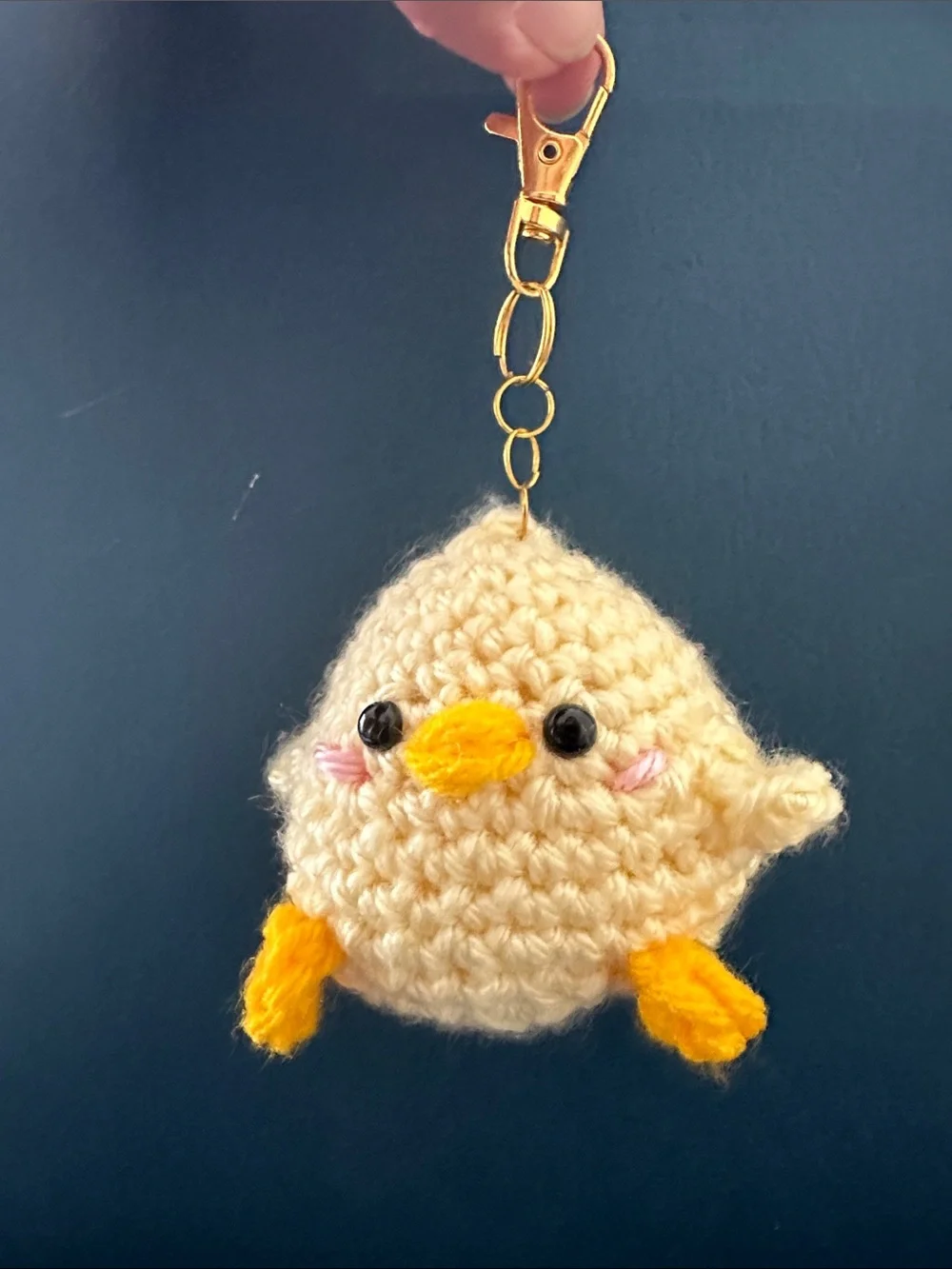 Handmade Crochet Chick Keychain